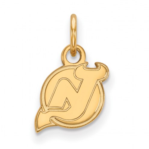 New Jersey Devils Sterling Silver Gold Plated Extra Small Pendant