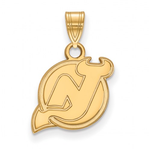 New Jersey Devils Sterling Silver Gold Plated Small Pendant