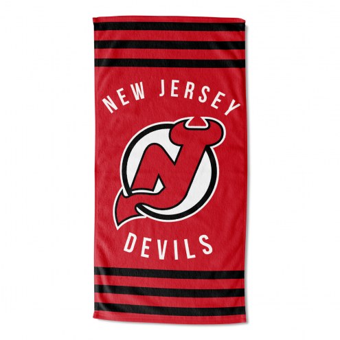 New Jersey Devils Stripes Beach Towel