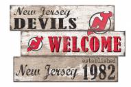 New Jersey Devils Welcome 3 Plank Sign