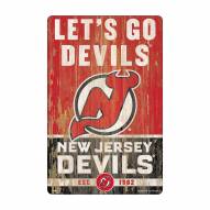 New Jersey Devils Slogan Wood Sign