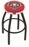 New Mexico Lobos Black Swivel Barstool with Chrome Accent Ring