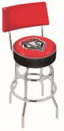 New Mexico Lobos Chrome Double Ring Swivel Barstool with Back