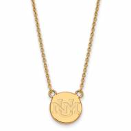 New Mexico Lobos Sterling Silver Gold Plated Small Pendant Necklace