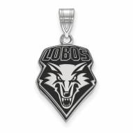 New Mexico Lobos Sterling Silver Large Enameled Pendant