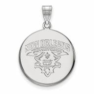 New Orleans Privateers Sterling Silver Large Disc Pendant