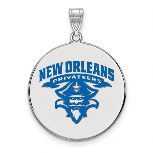 New Orleans Privateers Sterling Silver Extra Large Enameled Disc Pendant