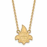 New Orleans Privateers Sterling Silver Gold Plated Large Pendant Necklace