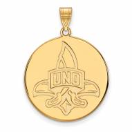 New Orleans Privateers NCAA Sterling Silver Gold Plated Extra Large Disc Pendant