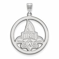 New Orleans Privateers Sterling Silver Large Circle Pendant