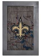 New Orleans Saints 11" x 19" City Map Framed Sign