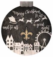 New Orleans Saints 12" Christmas Village Wall Art