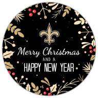 New Orleans Saints 12" Merry Christmas & Happy New Year Sign