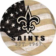 New Orleans Saints 12" Team Color Flag Circle Sign