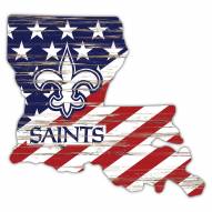 New Orleans Saints 12" USA State Cutout Sign