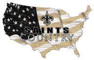 New Orleans Saints 15" USA Flag Cutout Sign