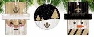 New Orleans Saints 3-Pack Christmas Ornament Set