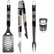 New Orleans Saints 3 Piece Tailgater BBQ Set and Season Shaker