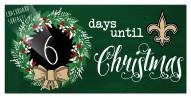 New Orleans Saints 6" x 12" Chalk Christmas Countdown Sign