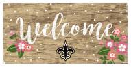 New Orleans Saints 6" x 12" Floral Welcome Sign