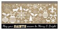 New Orleans Saints 6" x 12" Merry & Bright Sign