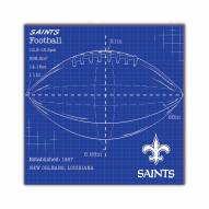 New Orleans Saints Ball Blueprint 10" x 10" Sign