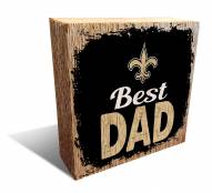 New Orleans Saints Best Dad 6" x 6" Block