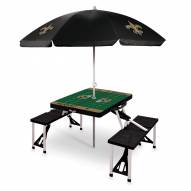 New Orleans Saints Black Picnic Table w/Umbrella
