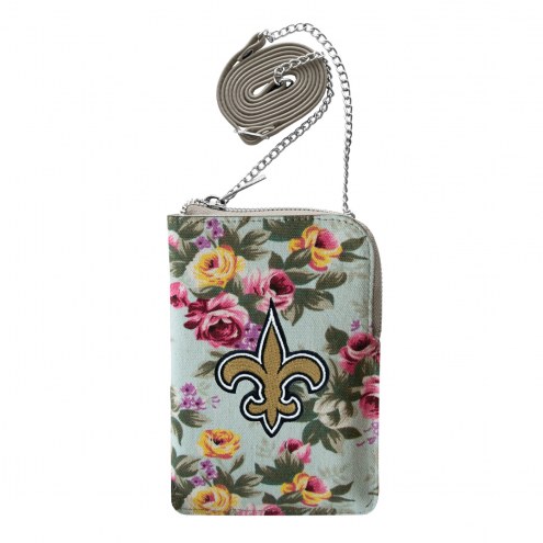 New Orleans Saints Canvas Floral Smart Purse