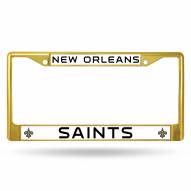 New Orleans Saints Color Metal License Plate Frame