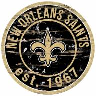 New Orleans Saints Distressed Round Sign