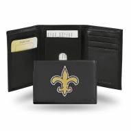 New Orleans Saints Embroidered Leather Tri-Fold Wallet
