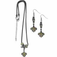 New Orleans Saints Euro Bead Earrings & Necklace Set