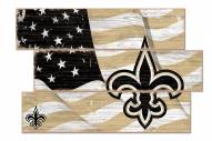 New Orleans Saints Flag 3 Plank Sign
