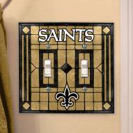 New Orleans Saints Glass Double Switch Plate Cover