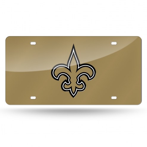 New Orleans Saints Gold Laser Cut License Plate