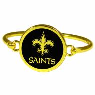 New Orleans Saints Gold Tone Bangle Bracelet