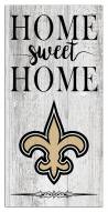 New Orleans Saints Home Sweet Home Whitewashed 6" x 12" Sign