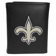 New Orleans Saints Large Logo Leather Tri-fold Wallet