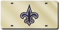 New Orleans Saints Laser Cut Gold License Plate