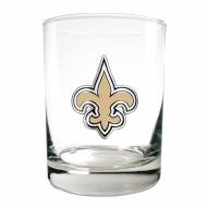 New Orleans Saints Logo Rocks Glass - Set of 2