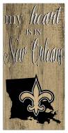 New Orleans Saints My Heart State 6" x 12" Sign