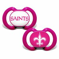 New Orleans Saints Pink Baby Pacifier 2-Pack