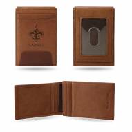 New Orleans Saints Premium Leather Front Pocket Wallet