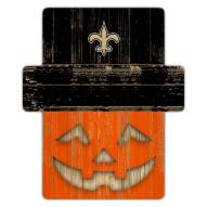 New Orleans Saints Pumpkin Cutout with Stake