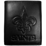 New Orleans Saints Embossed Leather Tri-fold Wallet
