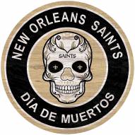 New Orleans Saints Sugar Skull 12" Circle Sign