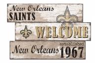 New Orleans Saints Welcome 3 Plank Sign
