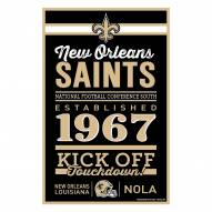 New Orleans Saints Established Wood Sign
