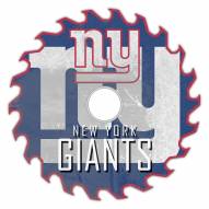 New York Giants 12" Rustic Circular Saw Sign
